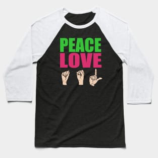 Peace Love ASL Baseball T-Shirt